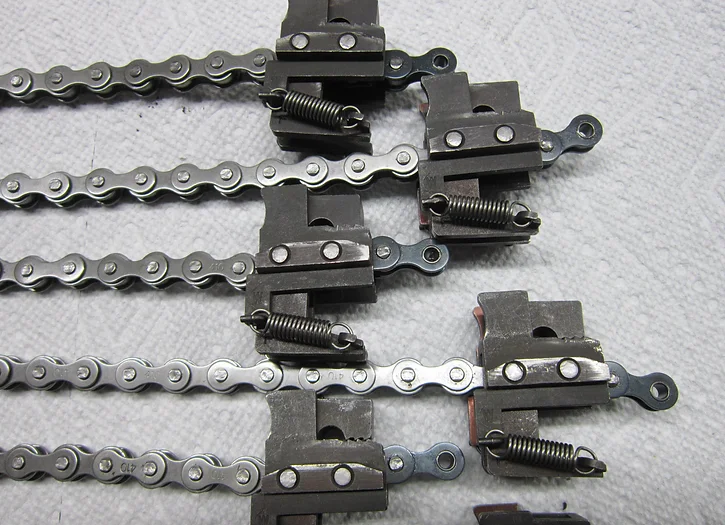 A chain is being used to make chains.