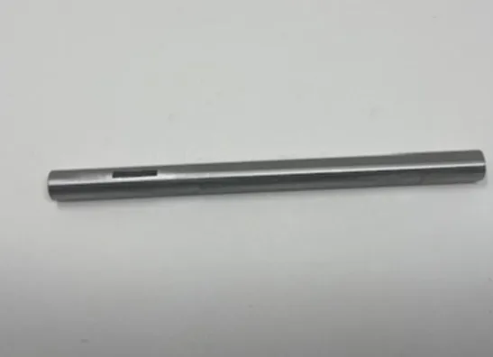 A metal rod with a white background